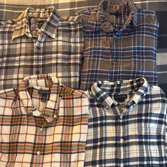 Lands' End Other - Lands' End Men's Warm Plaid Shirt Bundle Outdoors Plaid Shirts Gift for Man Set